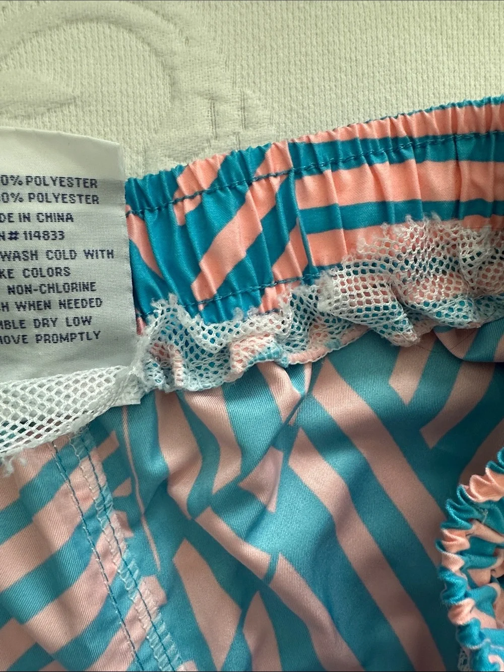 Panama Jack Men’s Geometric Swim Trunks Pink/Turquoise XL